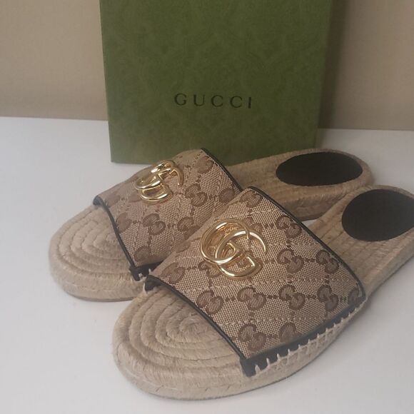 GUCCI GG Monogram Espadrilles Sandals - Picture 15 of 16
